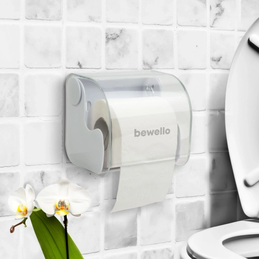 Vægholder til toiletpapir med låg, hvid