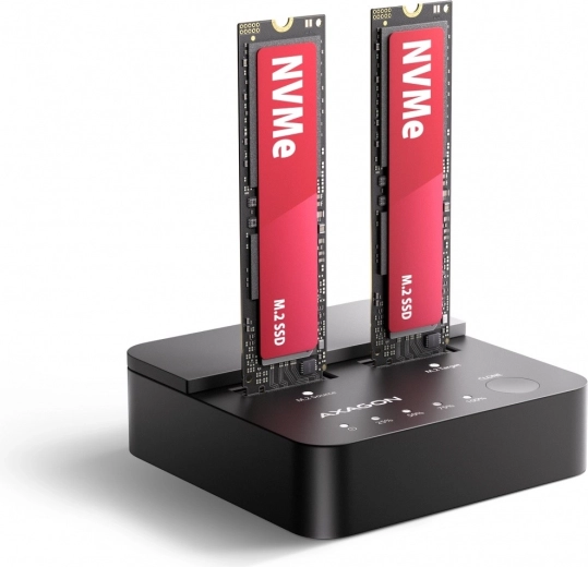 Axagon CLONE MASTER docking- og kloningsstation USB-C 3.2 Gen 2x2 til 2× NVMe M.2 (20 Gbps)