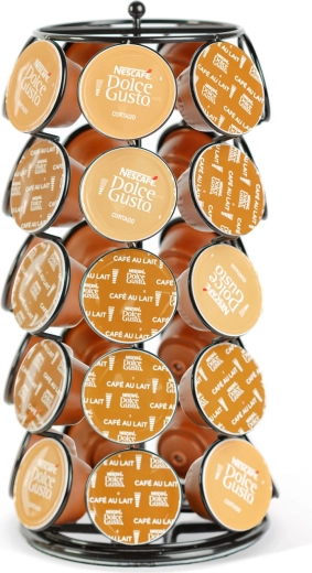 Sort roterende metalstativ til 35 Dolce Gusto-kapsler