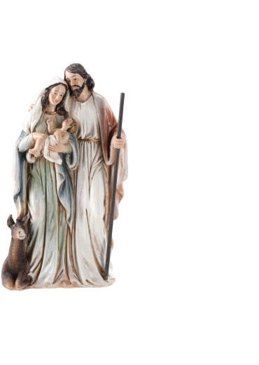 Julefigur til krybbespil: Den Hellige Familie (Jesu fødsel) - 1 stk.