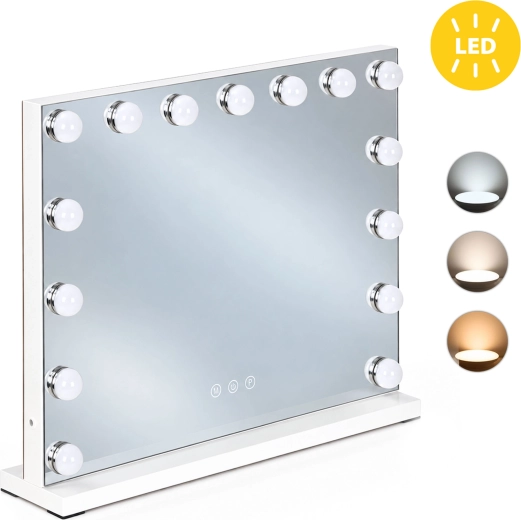 LED-kosmetikspejl ModernHome med 15 pærer