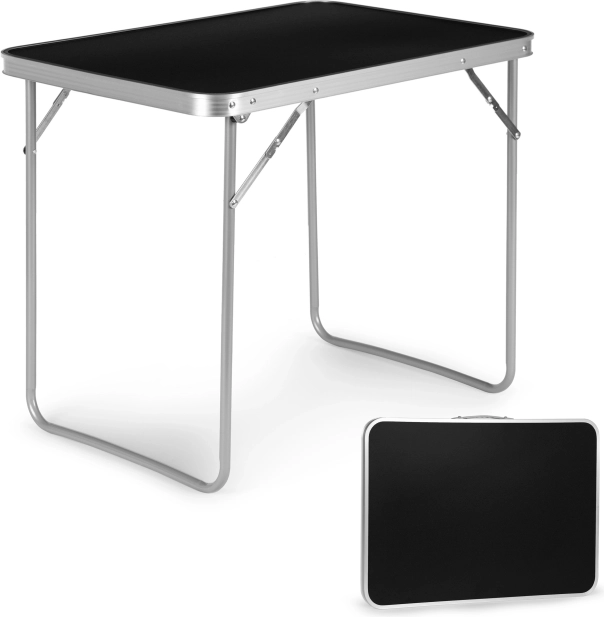 Sammenklappeligt turistisk picnicbord 80 × 60 cm, sort