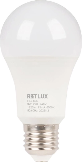 LED-pære RETLUX A60 E27 9 W dagslys hvid