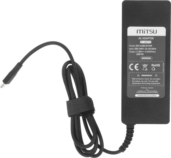 USB‑C Power Delivery op til 87 W