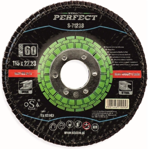 Lamelskive 125 × 22,23 mm, korn 60, zirkon STALCO