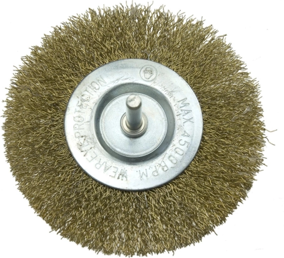 Rundbørste med skaft 100 mm, bølget tråd 0,3 mm
