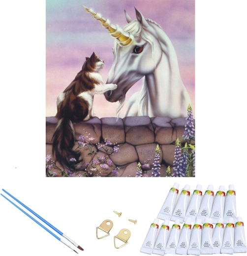 Komplet sæt af farver og pensler