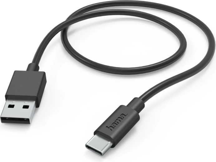 Opladningskabel USB-A til USB-C 1 m sort