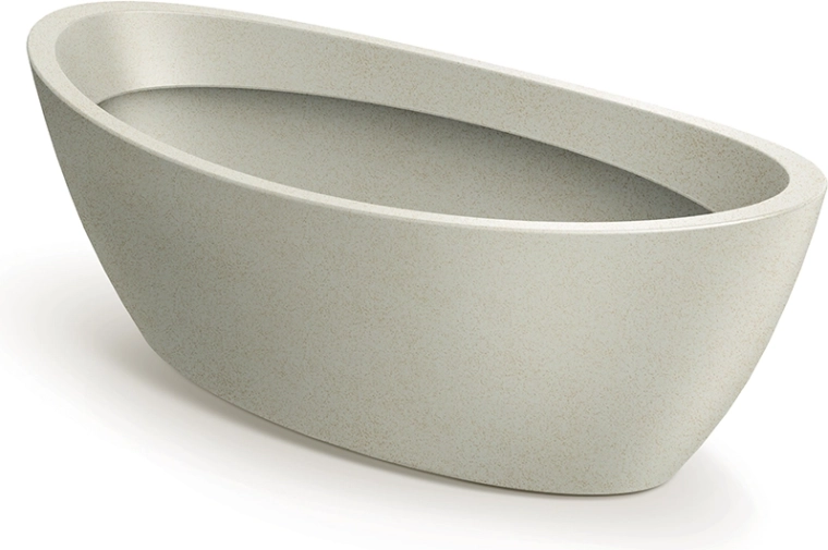 Oval plantekasse Aria 60 cm sandfarvet