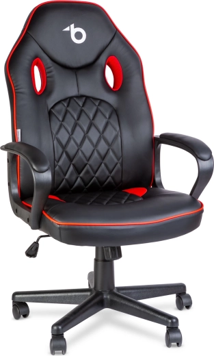 Gamingstol med ryglæn, sort og rød