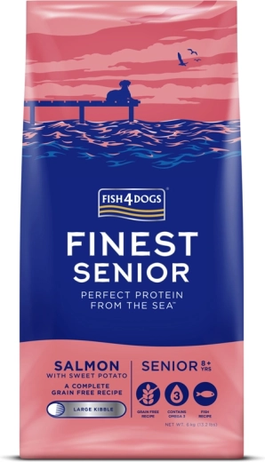 Fish4Dogs Finest tørfoder til ældre hunde laks og søde kartofler 6 kg