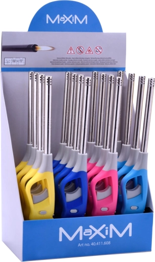 Genopfyldelig flammelighter MAXIM 26,5 cm – mix farver