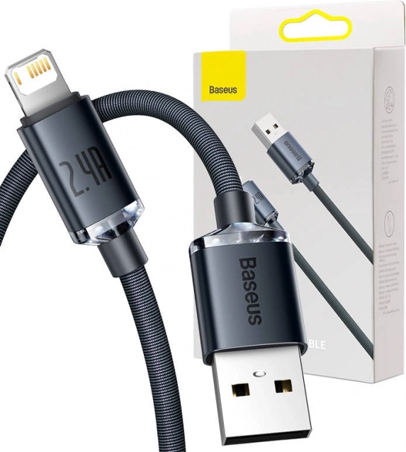 Baseus USB til Lightning kabel 2,4 A 2 m sort