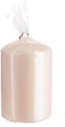 Blank skinnende cylinderlys i rosaguld 7 × 10 cm