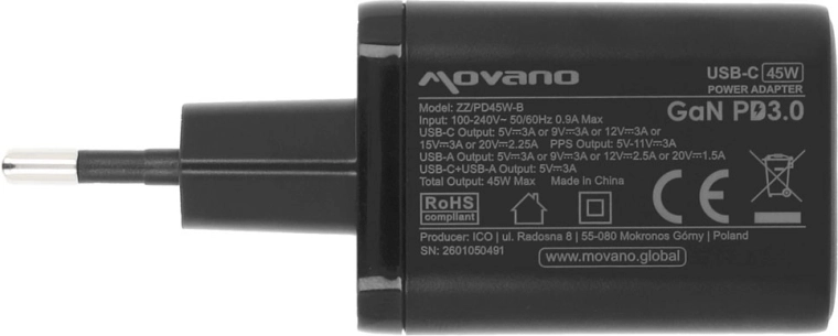Hurtig opladning op til 45 W (USB-C PD 3.0 + PPS)