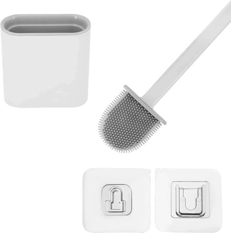 Silikone-toiletbørste Ruhhy slim med hygiejnisk holder