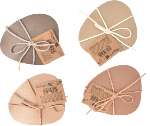 Bordskåner i UH-plast med metal-look 13 × 11 cm, sæt med 4 stk. (mix farver)