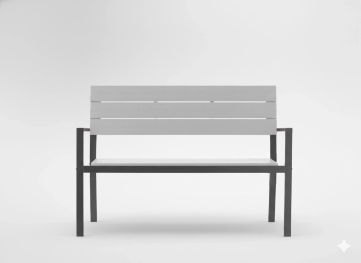 Havbænk Garden line 118 × 54 × 77 cm grå
