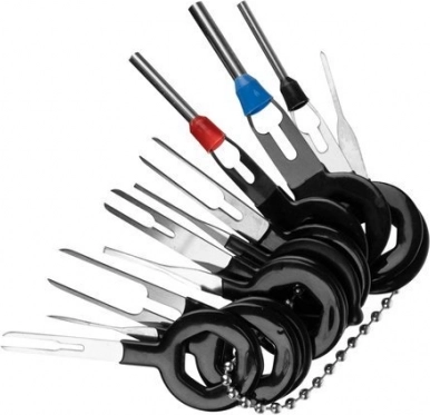Værktøj til arbejde med clips, connectorer og pins