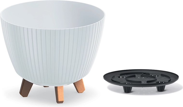 Blomsterkrukke Lamia 28,8 cm hvid – moderne plastikoverpotte