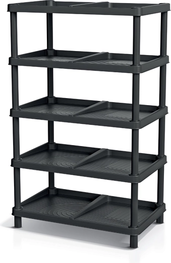 Sko-reol TASSY RACK i farven genanvendt sort