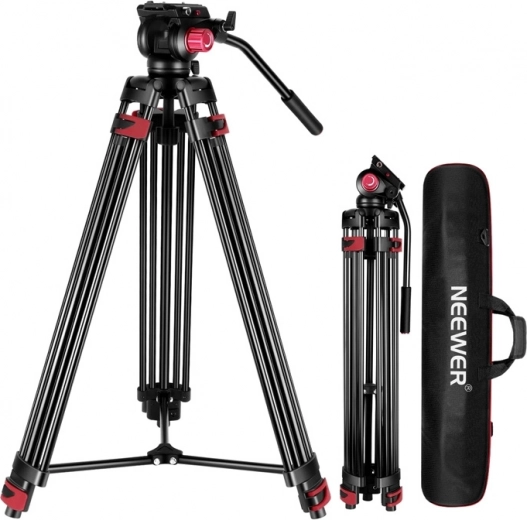 Aluminiums videostativ Neewer 200 cm med fluidhoved
