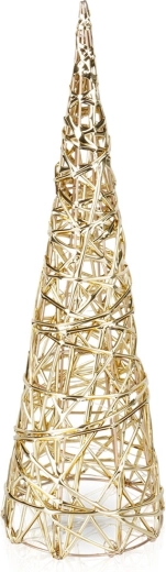 Lysende juletræskegle i guld, 40 cm, 20 LED
