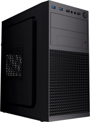 Computerkabinet Fornax K300 Micro-ATX, 2× USB 3.0 og 2× USB 2.0, sort