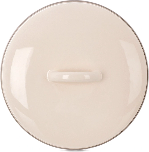Emaljeret cremefarvet låg 19 cm