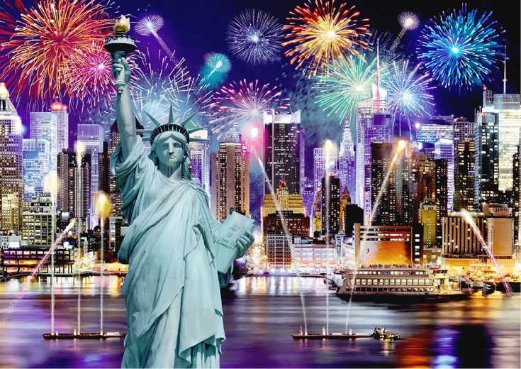 Imponerende motiv af New York om natten