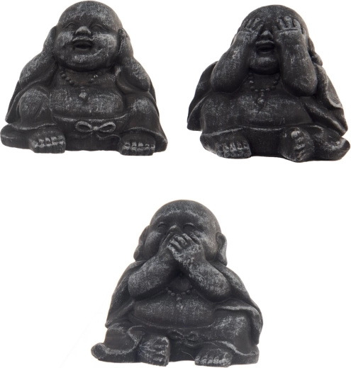 Keramisk dekoration siddende Buddha 8 × 7 × 8 cm (mix 3 varianter)