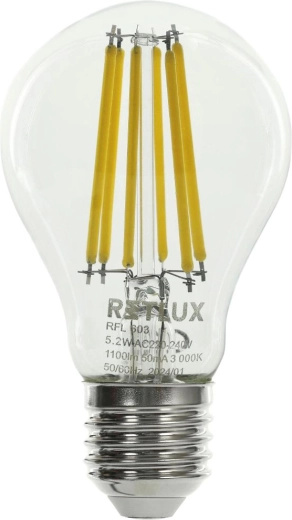 LED-filamentpære RETLUX A60 E27 5,2 W 1100 lm 3000 K
