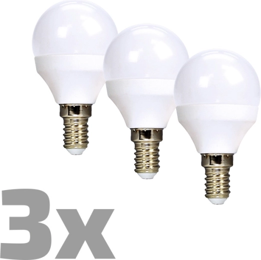 Ecolux LED-pære miniglobe E14 6 W 3000 K 450 lm (3-pak)