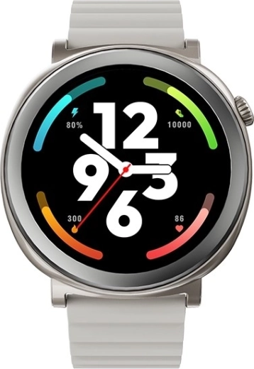 Aurora smartwatch med AMOLED-skærm og AI, sølvfarvet