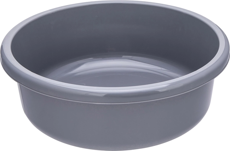 Rund plastikskål 13,5 l grå