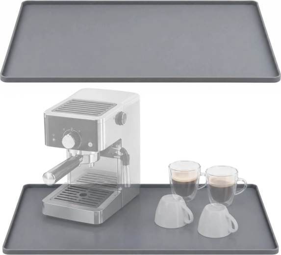Grå silikonmåtte til kaffemaskine 40,6 × 61 cm