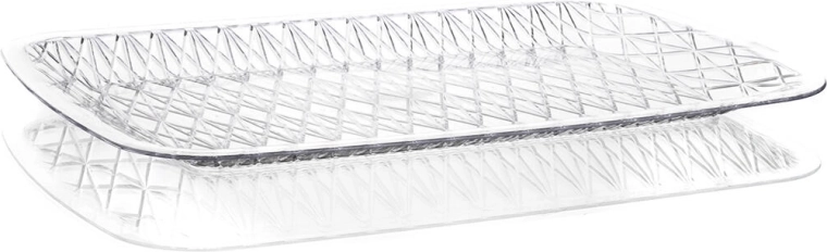 Accasa bakke i plast med glaslook 41 × 27 × 2 cm, transparent