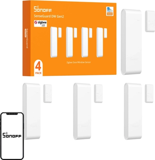 Sonoff Zigbee åbningssensor til vinduer og døre SNZB-04PR2 (4 stk.)