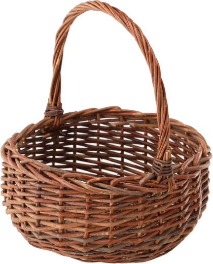 Håndflettet pilekurv lys brun 35 × 35 × 16/37 cm