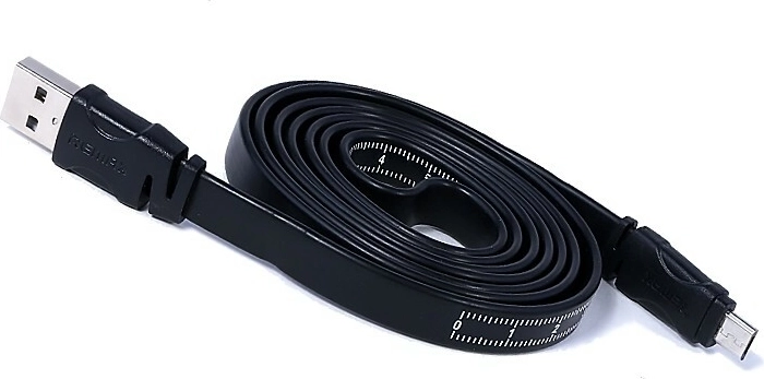 Remax rullekabel micro USB 2.0 1 m sort