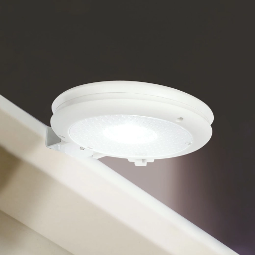 Solcellelampe til tagrende med 3 koldhvide SMD-LED'er, hvid