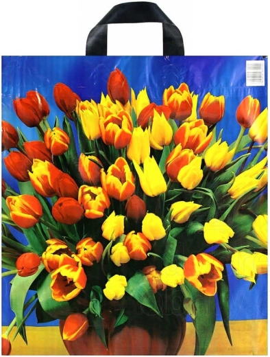 Trykt plastikindkøbspose med båndhank 43 × 48 cm - 1 stk.