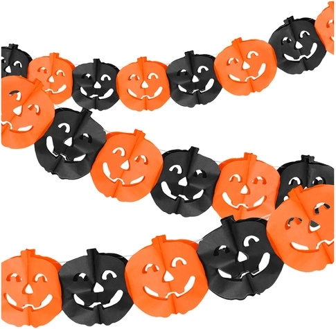 Papirguirlande til halloween med græskar Glimz 3 m