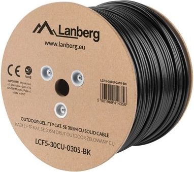 Udendørs gelbaseret FTP-kabel Cat.5e 305 m, kobberleder
