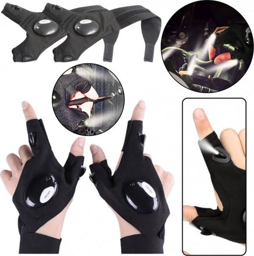 LED-handsker med fingerlygte