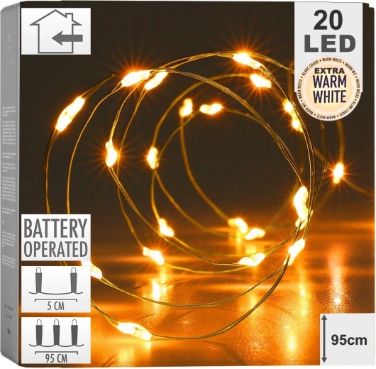 Jule LED lyskæde på tråd 20 LED 95 cm
