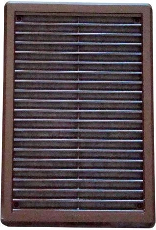 Ventilationsrist med net 200 × 300 mm, brun