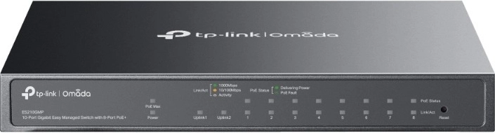 TP-Link Omada ES210GMP 10-port gigabitswitch med 8× PoE+