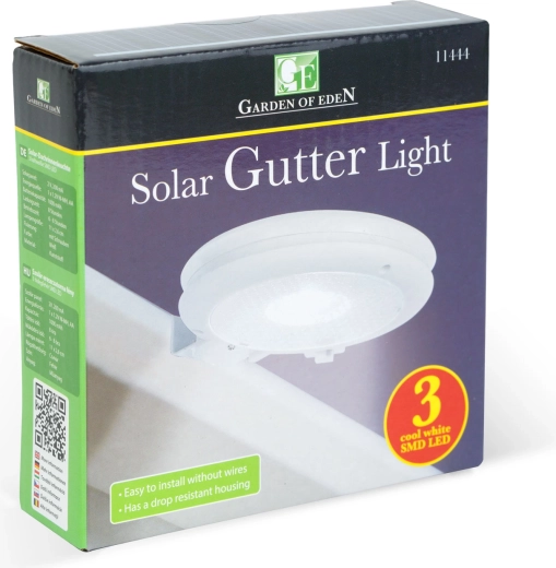 Kompakt lampe til montering på tagrende