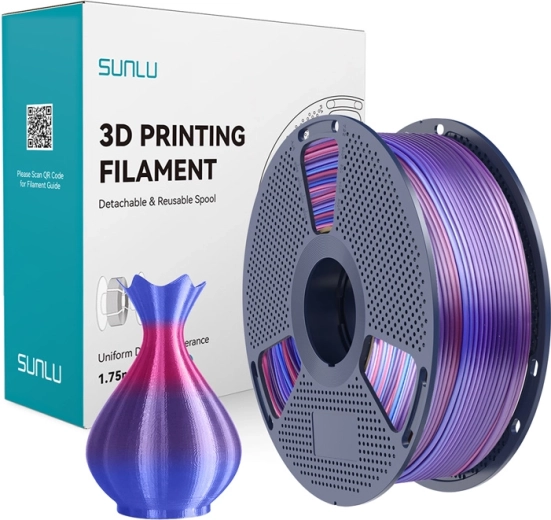 Sunlu PLA+ Silk filament regnbue 02 1,75 mm 1 kg